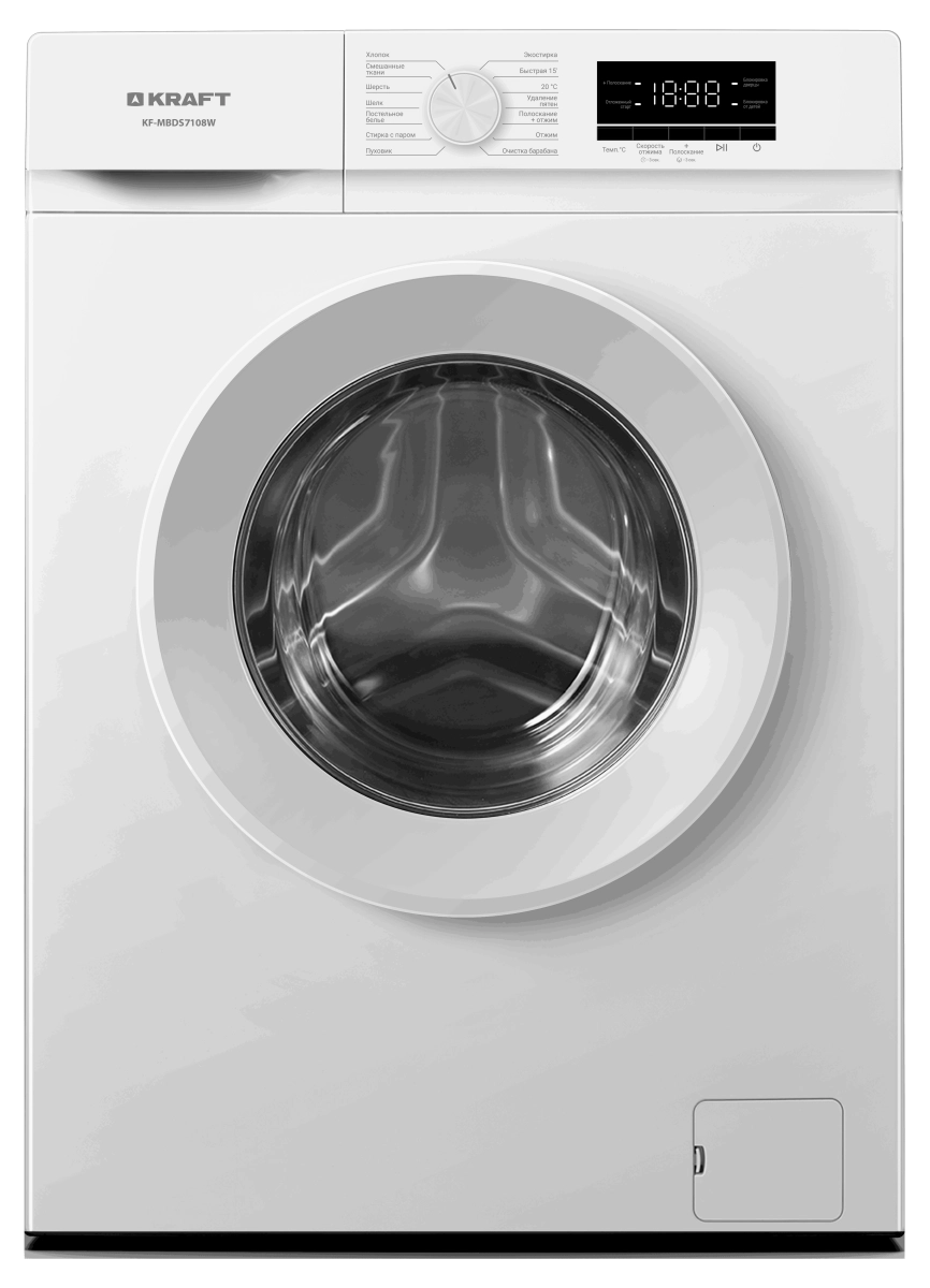 Стиральная машина Kraft KF-MBDS7108W (Инвертор.мотор, 7кг, 1000об/м, A+++, фронталь.загр, white) 60х39х84 купить по самой низкой цене
