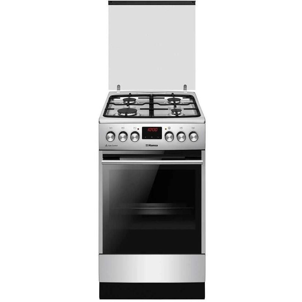 Плита комбинированная Hansa FCMS582258 4конф, эл.духовка, 62л, нержав.сталь/чугун, автоподжиг, газ контроль купить по самой низкой цене