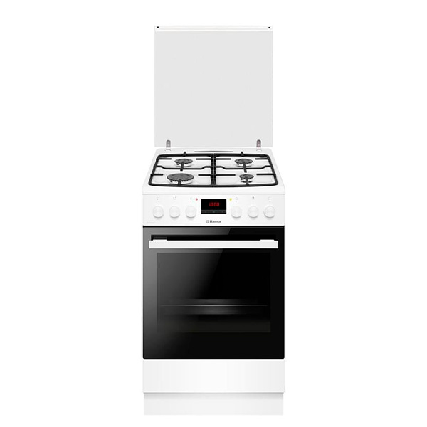 Плита комбинированная Hansa FCMW582233 4конф, эл.духовка, 65л, эмаль/чугун, автоподжиг, газ контроль, белая купить по самой низкой цене