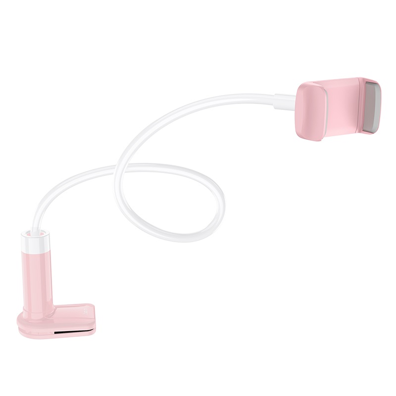Держатель настольный (прищепка) для телефона Hoco PH23 Balu для 4.5-6.5" (Pink white), гибкая длинная ножка купить по самой низкой цене