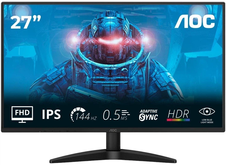 Монитор 27" AOC 27B36X (IPS, 1920x1080 144Hz, MEGA, 4мс GtG, 250кд/м2, HDMI/DP) купить по самой низкой цене