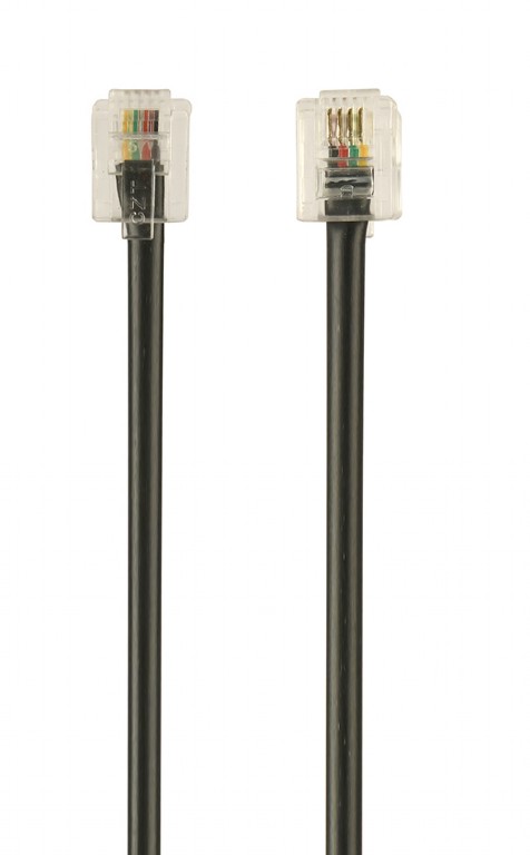 PATCH CORD 6P4C, телефонный TC6P4CR-2M (2м.) black купить по самой низкой цене