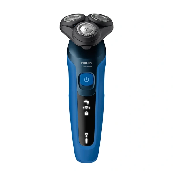 Электробритва Philips Series 5000 S5466/17 (аккум., роторная, сухое/влажное, 3 бритвен.головки) синия купить по самой низкой цене