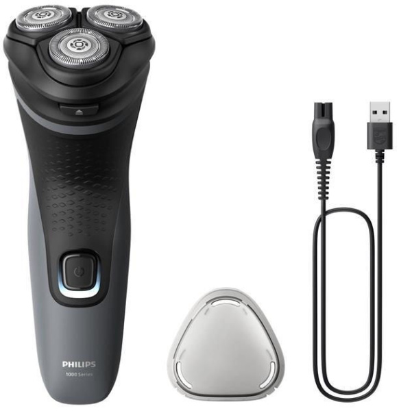 Электробритва Philips Series 1000 S1141/00 (аккум., роторная, сухое/влажное, 3 бритвен.головки) чёрн. купить по самой низкой цене