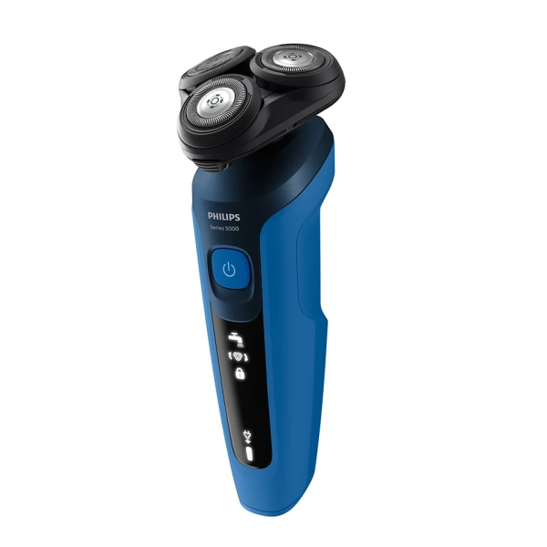 Электробритва Philips Series 5000 S5466/17 (аккум., роторная, сухое/влажное, 3 бритвен.головки) синия купить по самой низкой цене