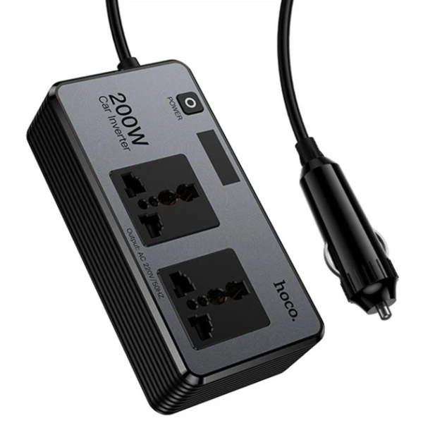АЗУ инвертор Hoco Z66 New PD66W+QC3.0 (2USB-A/1C/2xSocket) (0.5m) (Black) купить по самой низкой цене