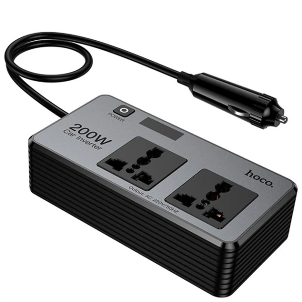 АЗУ инвертор Hoco Z66 New PD66W+QC3.0 (2USB-A/1C/2xSocket) (0.5m) (Black) купить по самой низкой цене
