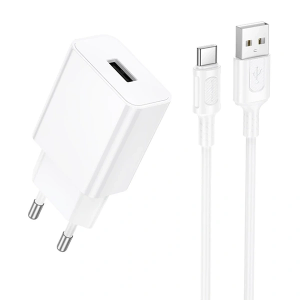 Зарядное устр. (СЗУ) Borofone BA110A Lemi 7.5W (1USB-A) + кабель USB to Type-C (White) купить по самой низкой цене