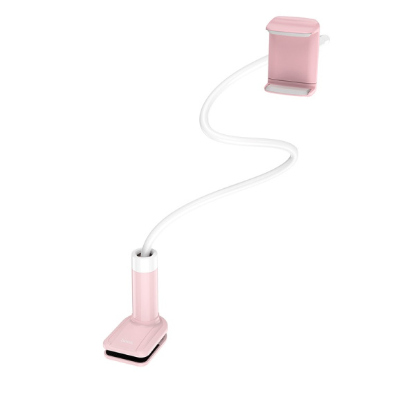 Держатель настольный (прищепка) для телефона Hoco PH23 Balu для 4.5-6.5" (Pink white), гибкая длинная ножка купить по самой низкой цене
