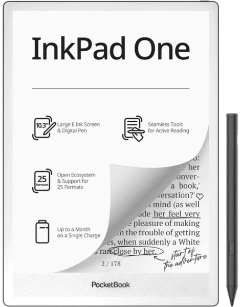 Электронная книга PocketBook InkPad One 10.3""/32Gb/E-Ink CARTA (PB1030-8-WW) подсветка, 1872x1404, BT/WiFi купить по самой низкой цене