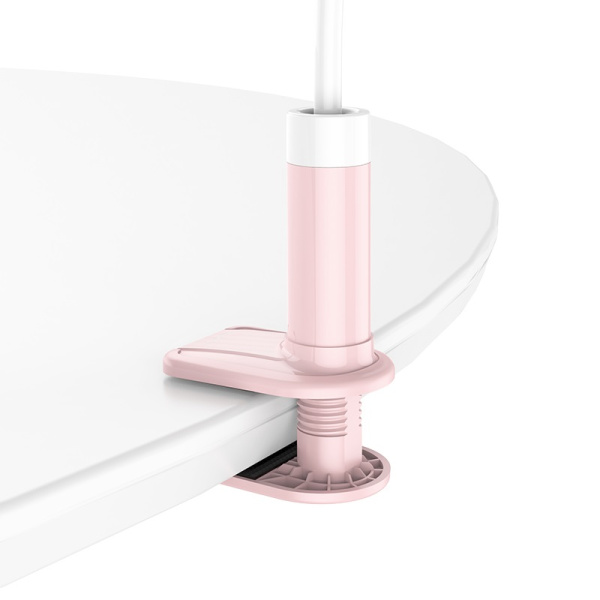 Держатель настольный (прищепка) для телефона Hoco PH23 Balu для 4.5-6.5" (Pink white), гибкая длинная ножка купить по самой низкой цене