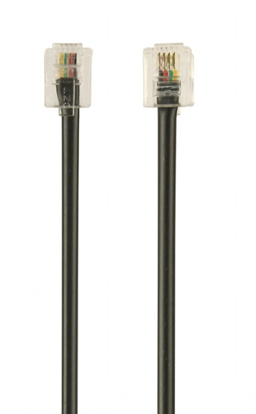 PATCH CORD 6P4C, телефонный TC6P4CR-2M (2м.) black купить по самой низкой цене