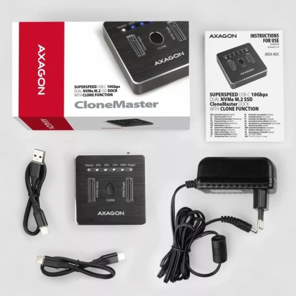 Док-станция AXAGON (ADSA-M2C) для 2*NVMe (PCI-Express) M.2, USB 3.2 Gen 2 купить по самой низкой цене