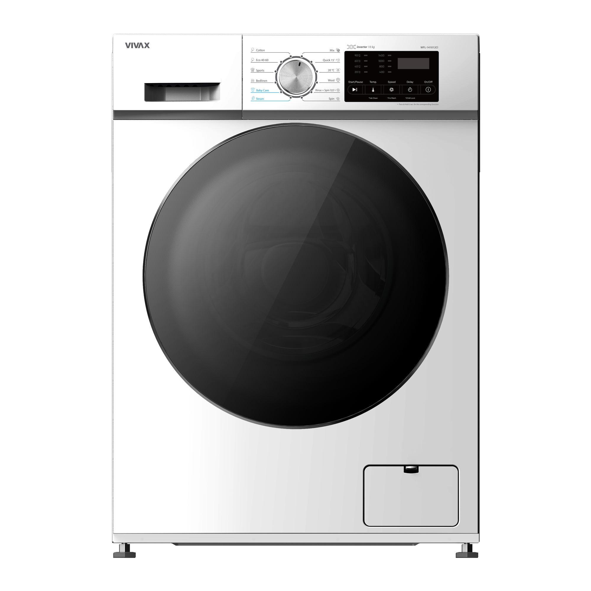 Стиральная машина VIVAX WFL-141012CI (INVERTOR 10кг, 1400об/м, 12прог. загрузка фронт.)  White   0001398881 купить по самой низкой цене