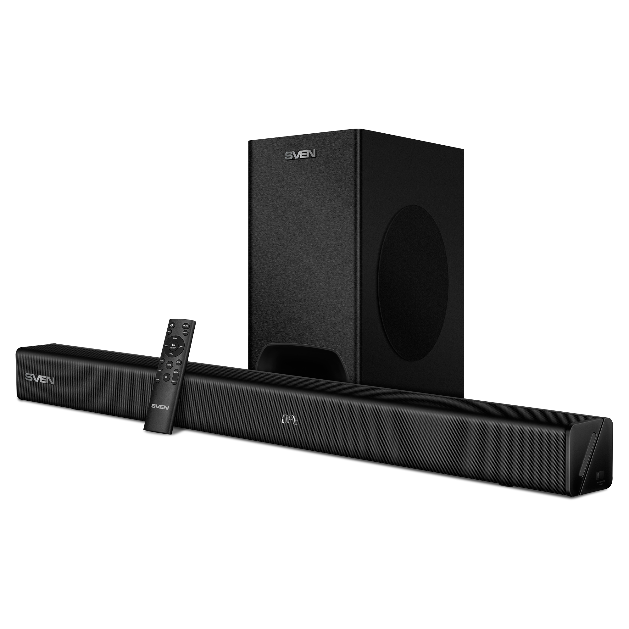 Саундбар SVEN (SB-2400DD) 2.0 (2x80Вт+240Вт, AUX, HDMI ARC, SPDIF, USB, Bluetooth, Д/У, LED дисплей) Black купить по самой низкой цене