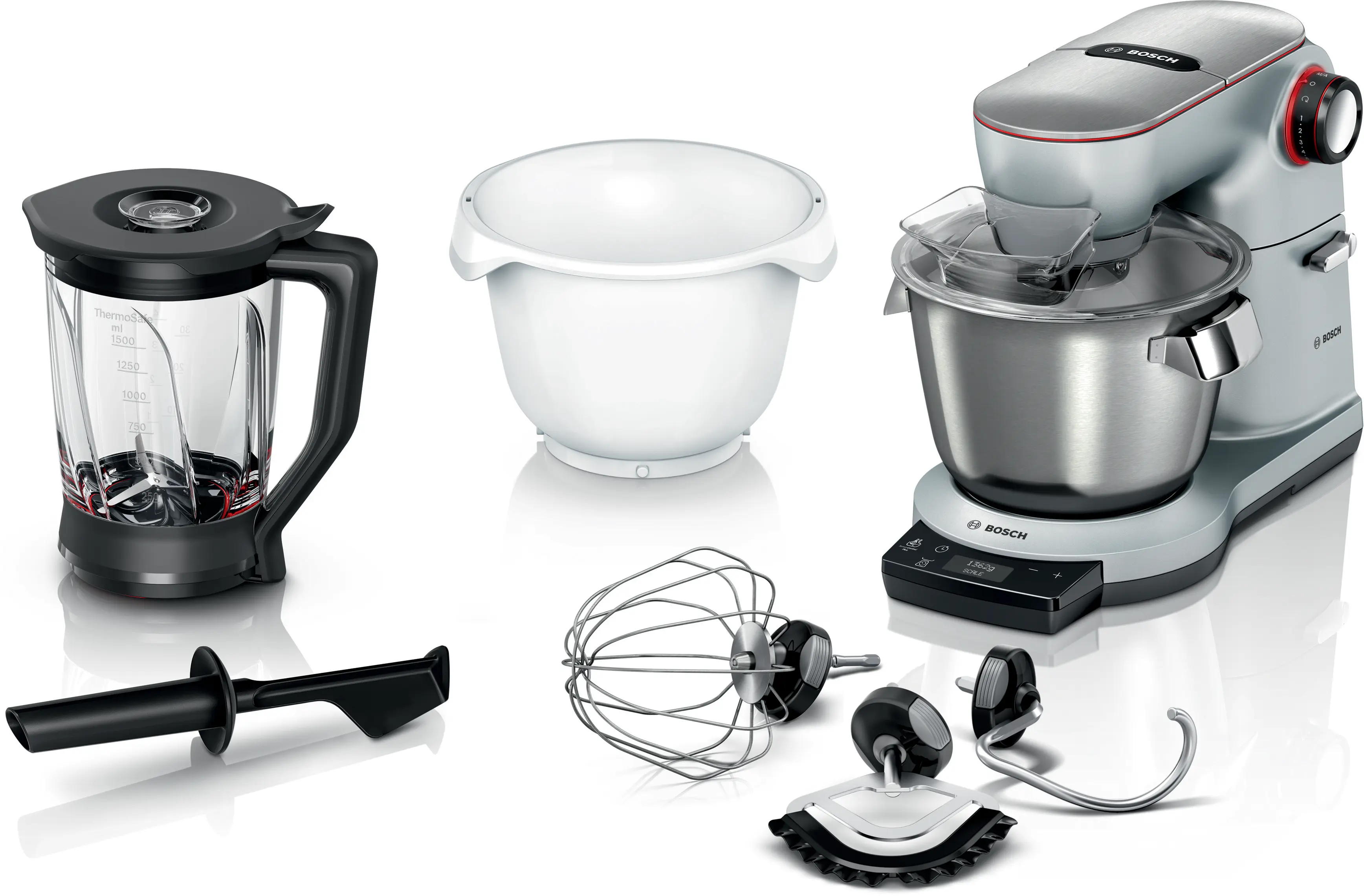 Кухонный комбайн Bosch OptiMUM MUM9BX5S22 (1600Вт, 5.5л, 7 скор, корпус - нержавеющая сталь) купить по самой низкой цене