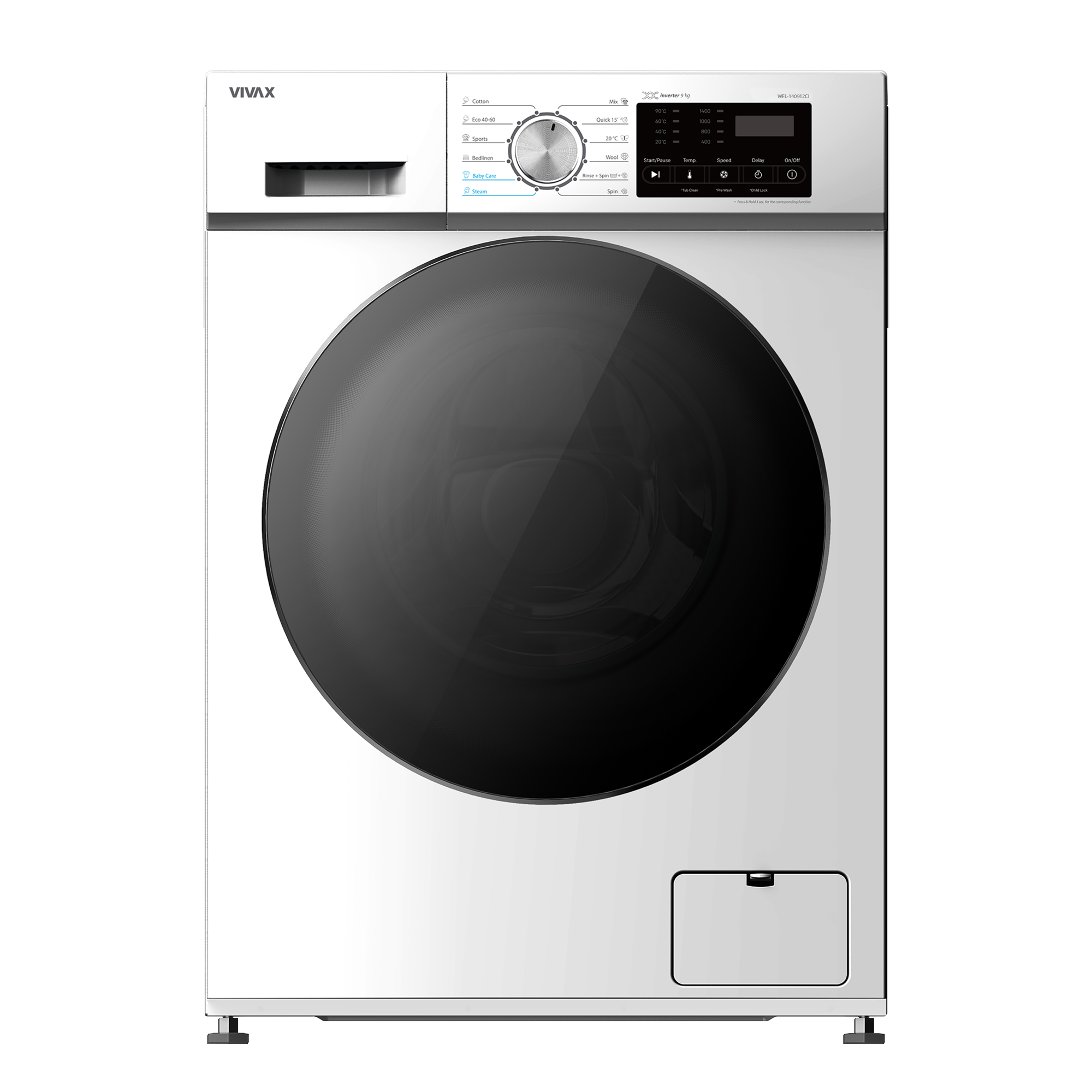 Стиральная машина VIVAX WFL-140912CI (9кг  Inverter , 1400об/м, фронталь.загр) белая  (0001399162) купить по самой низкой цене