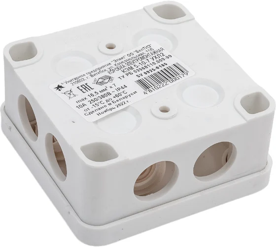 Распределительная коробка КЭМ 5-10-7 (БелТИЗ), внешняя, квадратная 110x110x45, белая купить по самой низкой цене