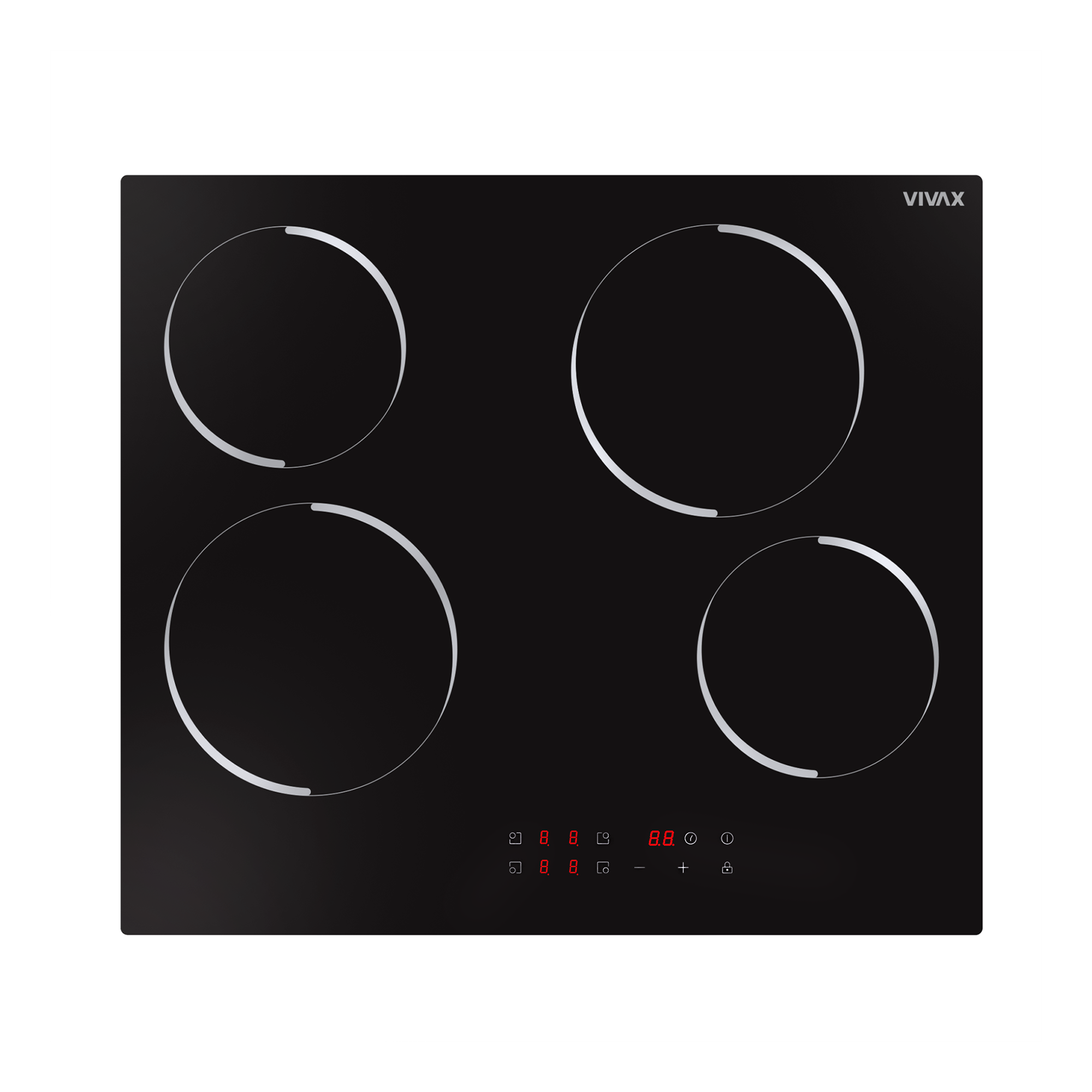 Панель варочная электрич. Vivax HOME BH-04MVC (4 конф, стеклокерамика, сенсорн. упр.) black     (0001337853) купить по самой низкой цене