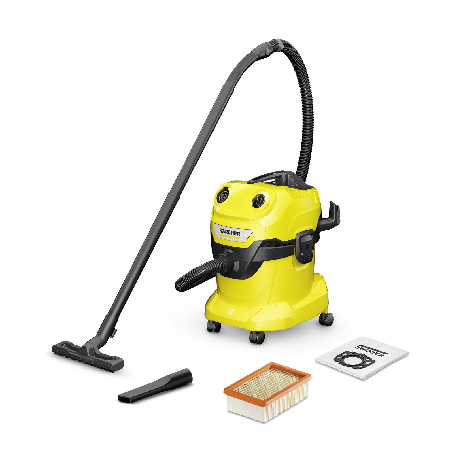 Пылесос Karcher WD 4 V-20/5/22 (1.628-209.0) питание от сети, уборка сухая/влажная, фильтр-мешок купить по самой низкой цене