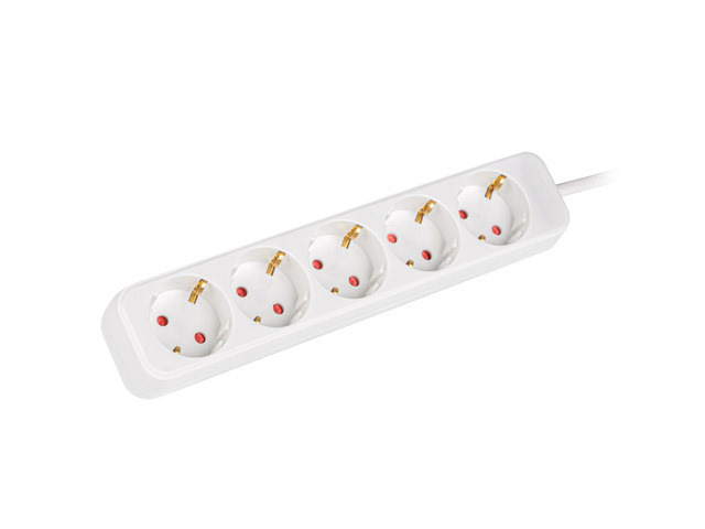 Электро-удлинитель Lanberg (PS0-05F-0150-W) White, с заземлением, 5 роз, 1.5м, max 2.5кВт купить по самой низкой цене