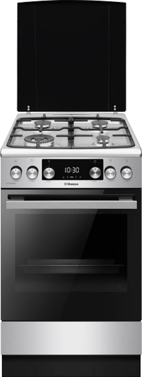 Плита комбинированная Hansa FCMX583292 4конф, эл.духовка, 65л, нержав.сталь/чугун, автоподжиг, газ контроль купить по самой низкой цене