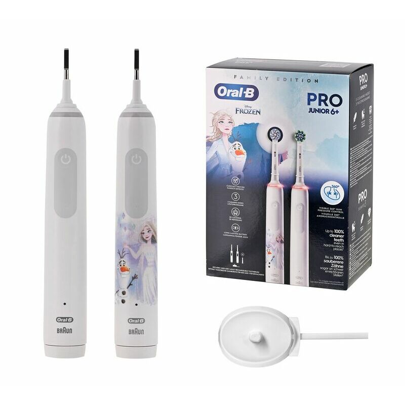 Щетка электрическая зубная Oral-B Pro 3 3000 White + Oral-B Junior Frozen 6 (EAN: 8006540784501) купить по самой низкой цене
