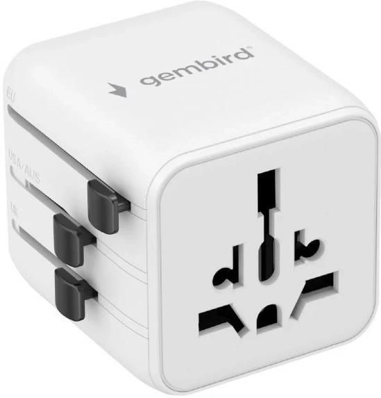 Адаптер (переходник) Gembird TPA-INT-01-W 10A , 100-250 V, Plug Type: US/UK/EU/AU купить по самой низкой цене