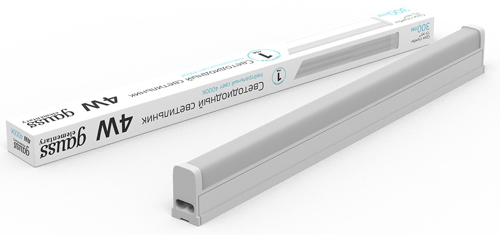 Светильник линейный LED GAUSS TL (130411204) 4W, 300lm, 4000K, матовый, 313х22х33мм, IP20 купить по самой низкой цене