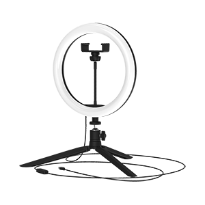 Светильник кольцевой Gauss (RL002) 14W, 700lm, 3000-6500K, 5V USB, IP20, 260*23мм, черный, ДУ Уценка! купить по самой низкой цене