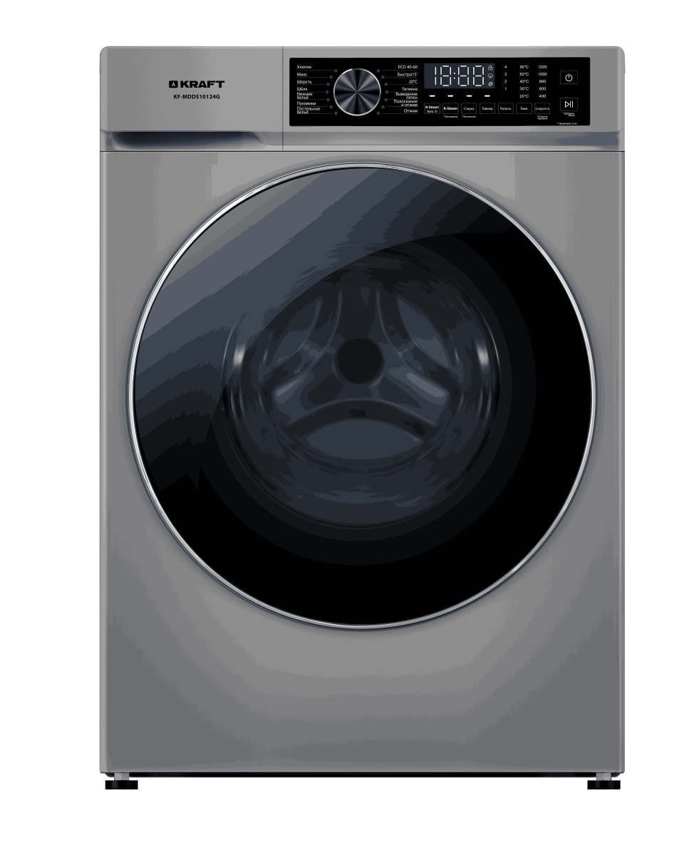 Стиральная машина Kraft KF-MDDS10124G (Инверторный мотор, 10.5кг, 1200об/м, A+++, фронталь.загр) купить по самой низкой цене