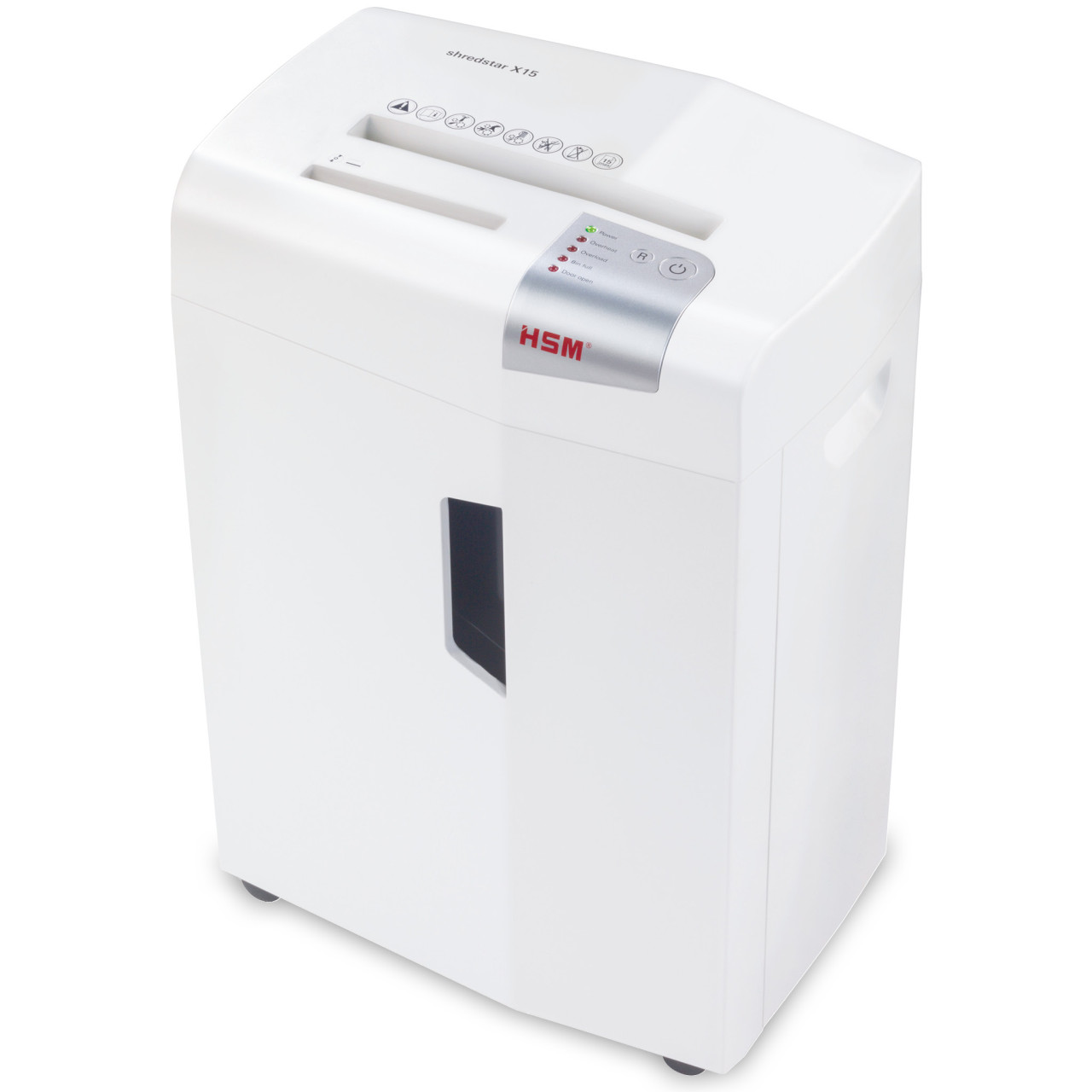 Уничтожитель документов HSM shredstar X15 белый (P-4, 17л., фрагм.4х37мм, скрепки/скобы/пл.карты/CD) 1030121 купить по самой низкой цене