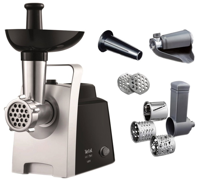Мясорубка TEFAL NE109838 7w1 (1.7кг/мин,1400Вт, кол-во решет. 2шт, реверс) купить по самой низкой цене