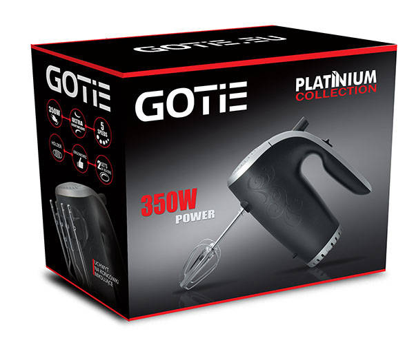 Миксер Gotie GHM-350C (ручной, 350Вт, 5 скор) чёрный купить по самой низкой цене