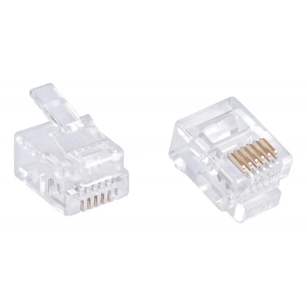 RJ-12 коннектор телефонный MP-6P4C/5 (Gold plated 15u') 1 шт. купить по самой низкой цене