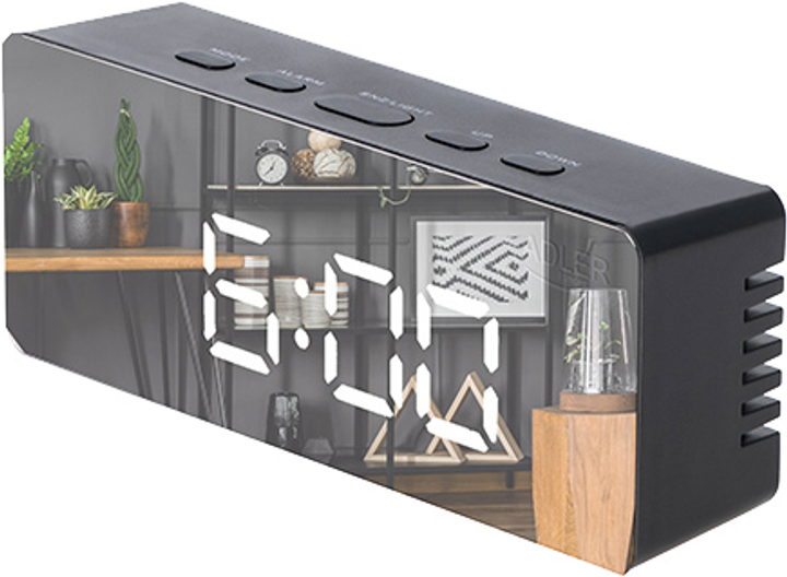 Будильник/часы настольные эектронный Adler AD 1189b (термометр,  3 реж. активации буд-ка) черный купить по самой низкой цене