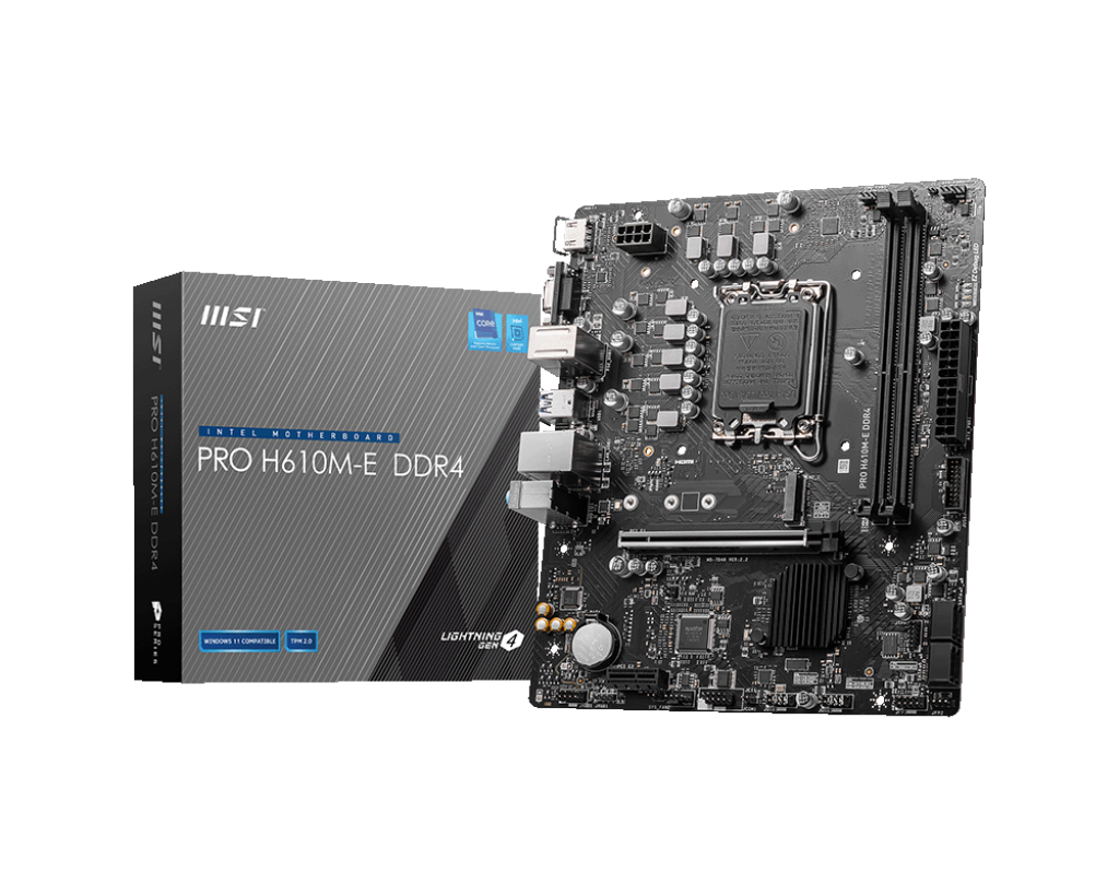 M/B LGA1700: MSI PRO H610M-E DDR4 (2*DDR4 max 3200МГц, 1*PCIEx16+1*PCIEx1, HDMI/D-SUB, M.2, GLan) купить по самой низкой цене