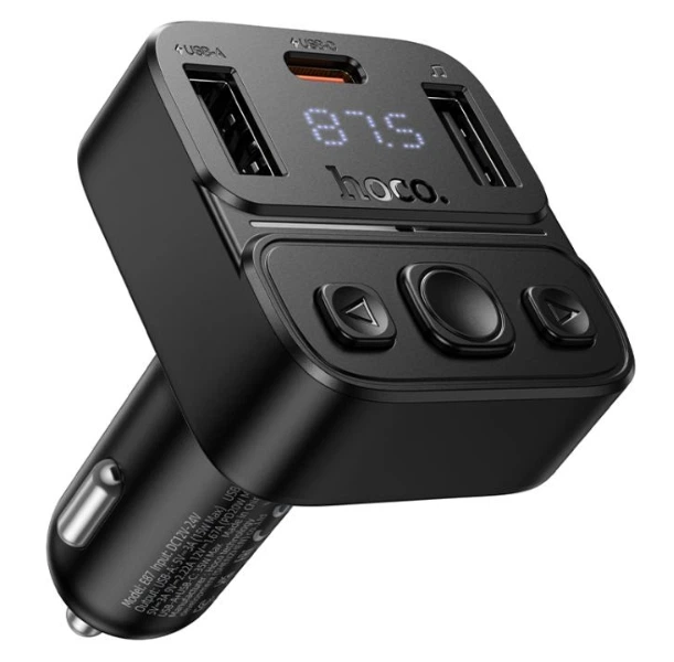 АЗУ FM модулятор Hoco E87 Delta 35W (1USB-A/1C) (Black) купить по самой низкой цене