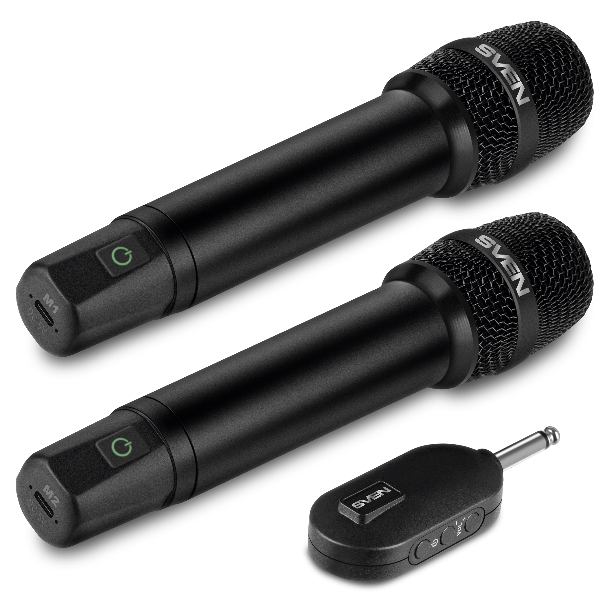 Микрофон SVEN MK-742  2шт/комплект (беспроводной, 100-12000Гц, jack 6.3mm, 180mAh) black купить по самой низкой цене