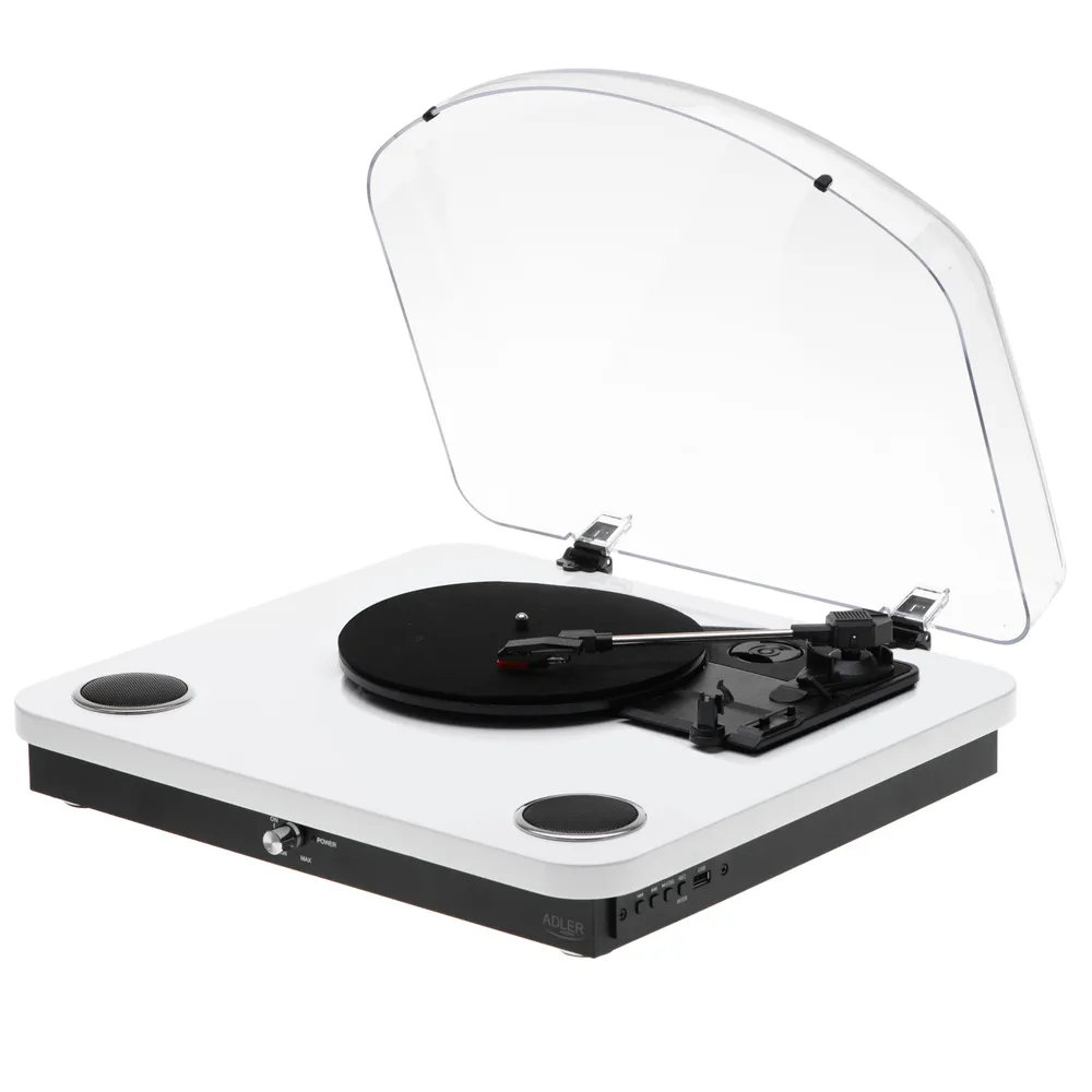 Проигрыватель виниловых пластинок  Adler AD 1914white (33/45/78 rpm, BT5.4, 2*0.8W, USB, RCA) купить по самой низкой цене