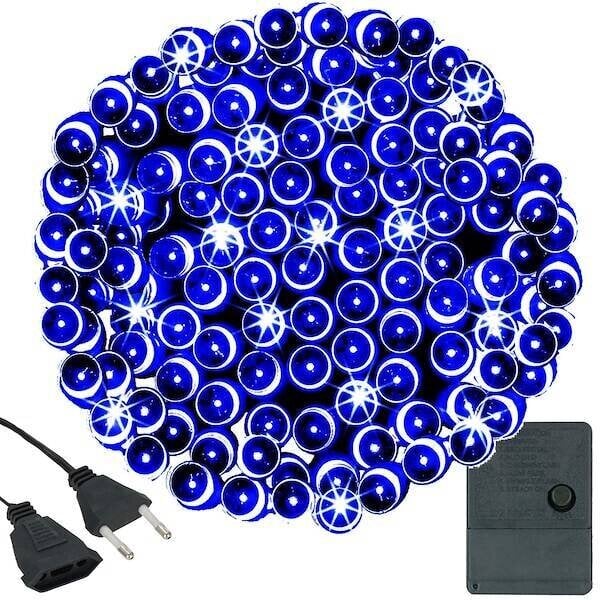 Гирлянда ёлочная Springos (CL0129) 8.5м, 100 синих светодиодов, сеть 220-240В, 8 режимов, зеленая изоляция купить по самой низкой цене