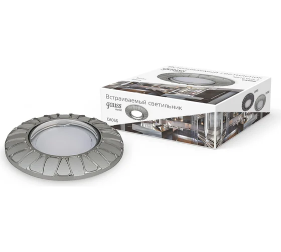 Светильник встраиваемый цокольный GAUSS Metal Exclusive (CA066) Круг. Титан, Gu5.3 галогенов., max 50Вт, d=95m купить по самой низкой цене