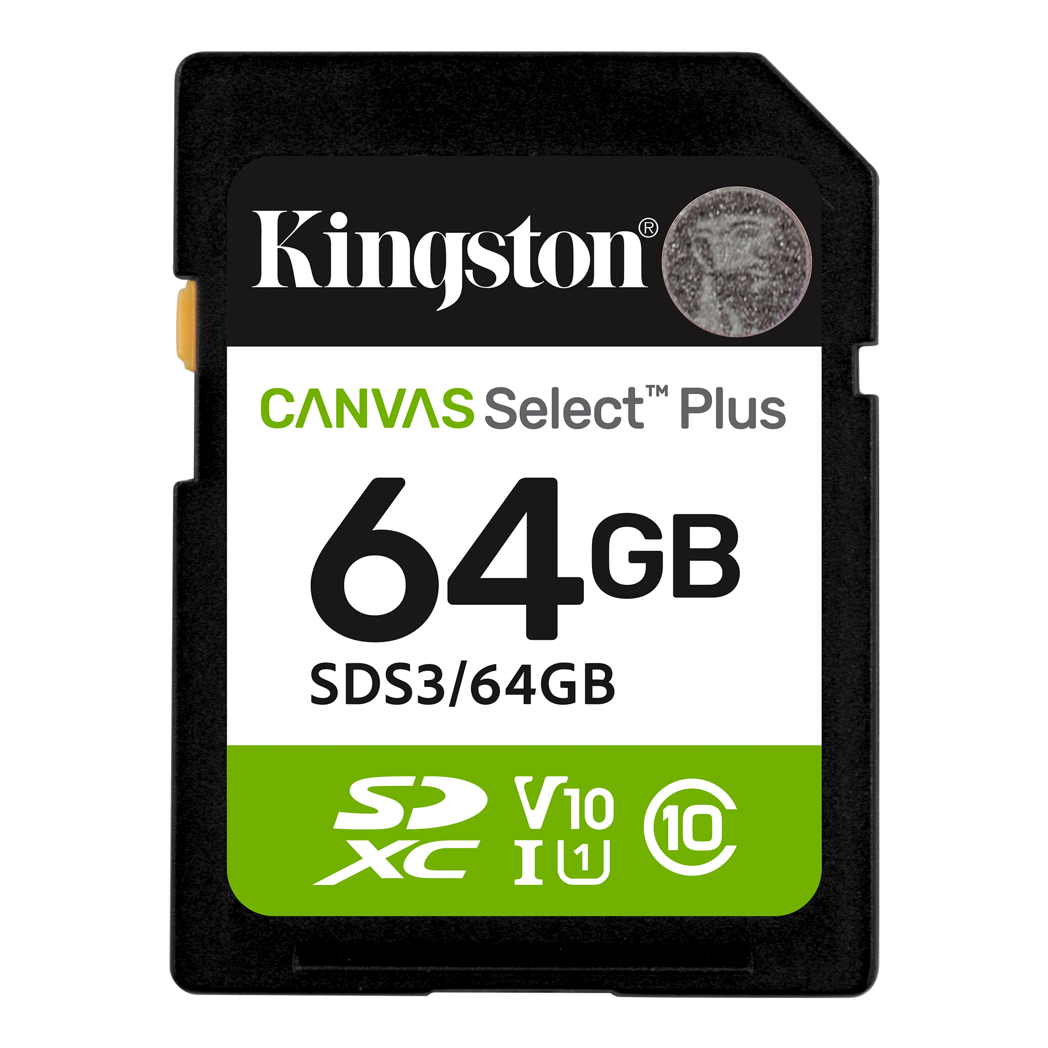 SDXC FLASH CARD 64Gb Kingston Canvas Select Plus (SDS3/64GB) UHS-I, Class 10, U1/U3, Video Class 10/30 купить по самой низкой цене