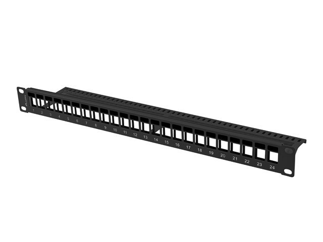 Патч-панель (PATCH PANEL) ETHERNET 19' 1U, Lanberg (PPKS-1024-B) 24p, без разъемов, для модулей Keystone, BLK купить по самой низкой цене