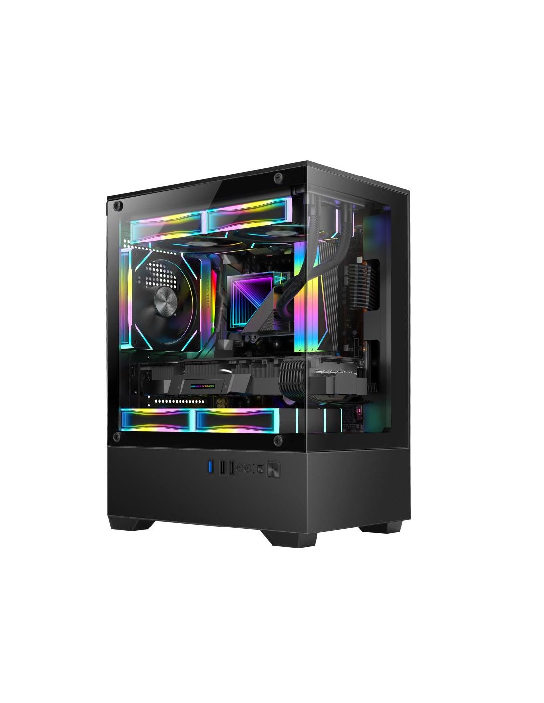 Корпус MiniTower mATX GOLDEN TIGER RAIDER SL-2 Black, вент. 3*120мм ARGB, без бп купить по самой низкой цене