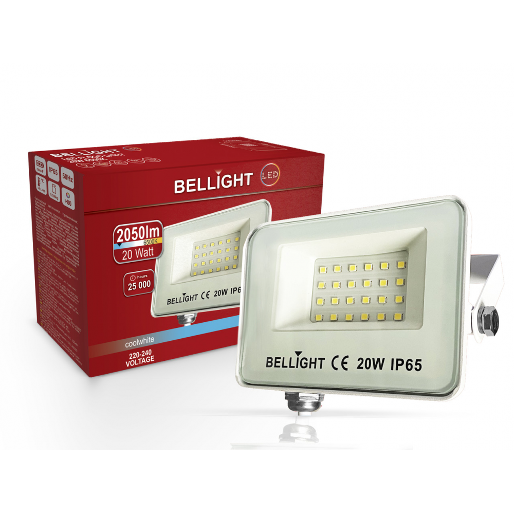 Прожектор светодиодный BELLIGHT  230V, 6500K, 20W, IP65     White      (BL-LFL-2-20 Slim) купить по самой низкой цене