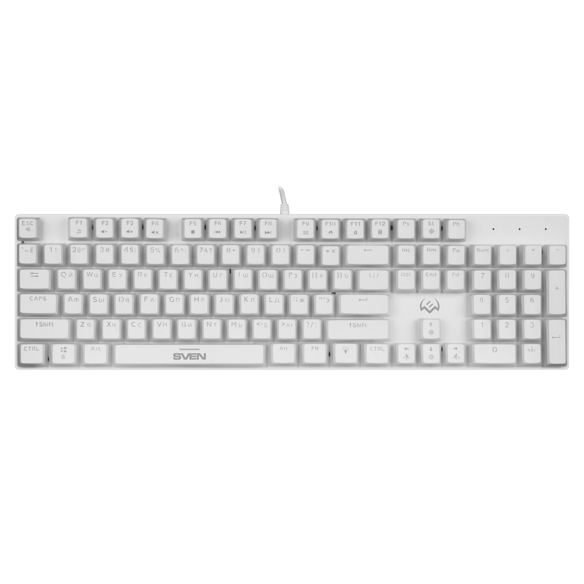 Клавиатура SVEN KB-G9200, USB, RED MECHANICAL SWITCHES, WHITE, подсветка купить по самой низкой цене