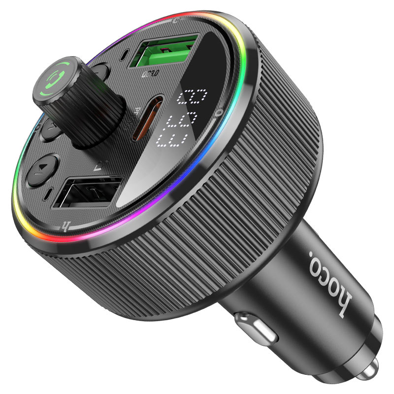 АЗУ FM модулятор Hoco E82 Guerrero PD30W+QC3.0 (2USB-A/1C) (Black) купить по самой низкой цене