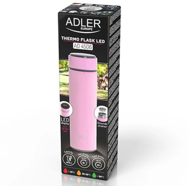 Термос Adler AD 4506p (pink, 473мл, дисплей, индикатор предосторожности, фильтр) Термос Adler AD 4506p (pink, 473мл, дисплей, индикатор предосторожности, фильтр) купить по самой низкой цене