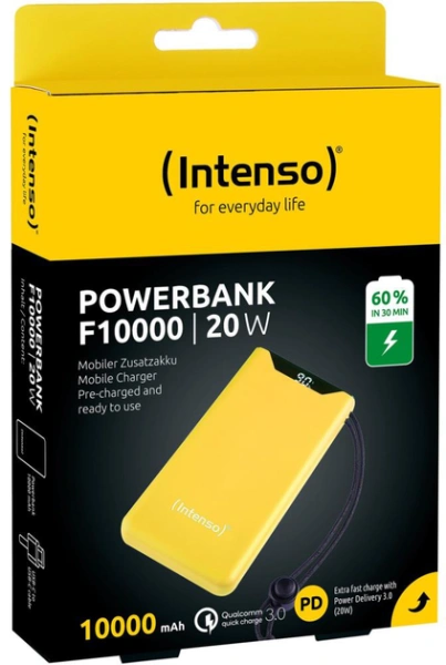 Power Bank INTENSO F10000 (7332039) 10000мАч, PD+QC3.0, Li-Pol, YELLOW   (34345) купить по самой низкой цене